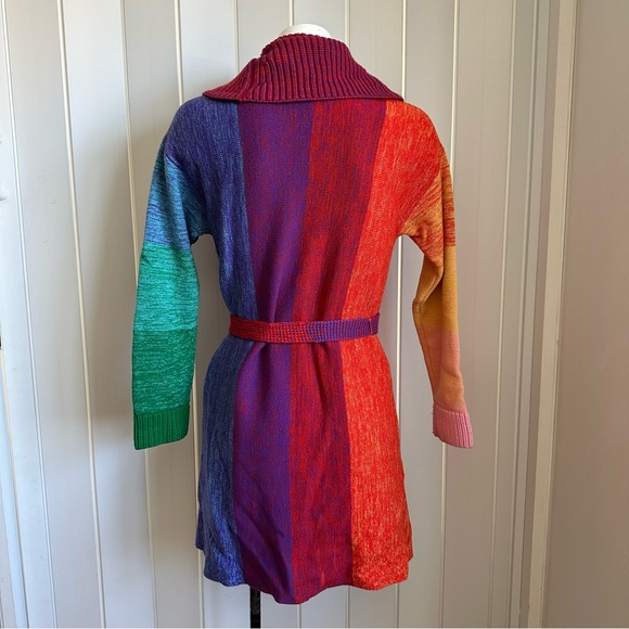🎀SOLD🎀Alice + Olivia Marketta Rainbow Belted Long Cardigan Sweater - Picture 9 of 10